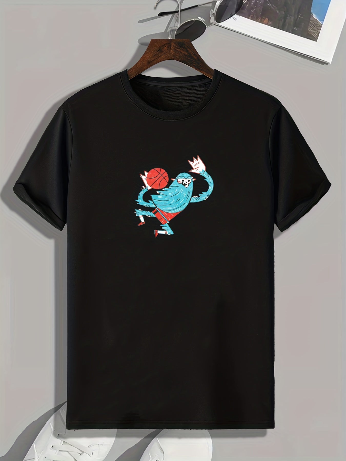 Monster Bball Player Print Men's Comfy Tee