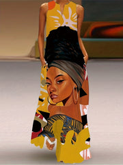 Boho Sleeveless Maxi Dress Women's Clothing