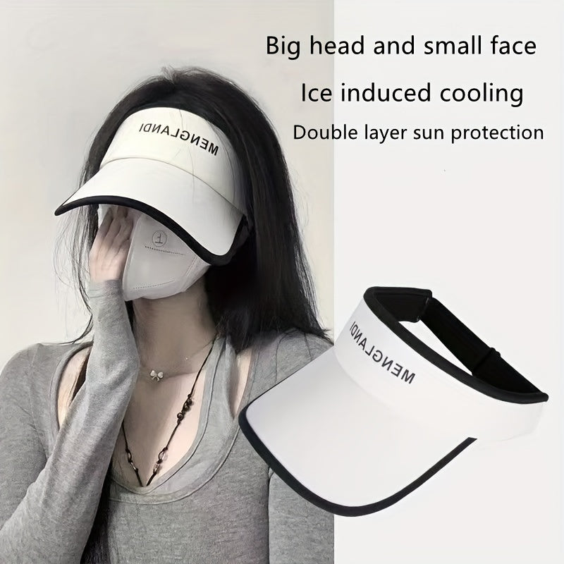 Print Ponytail Visor Hat Lightweight UV Protection Travel Beach Hats