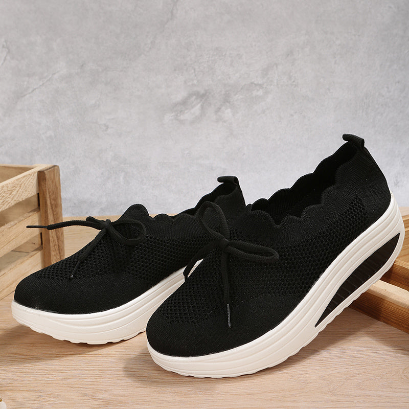 Women's Lightweight Knit Sneakers Low Top Slip On Shoes