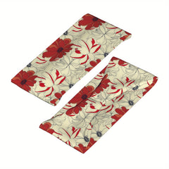 Red Flower Floral Unisex Sports Headband Sweat Wicking Polyester