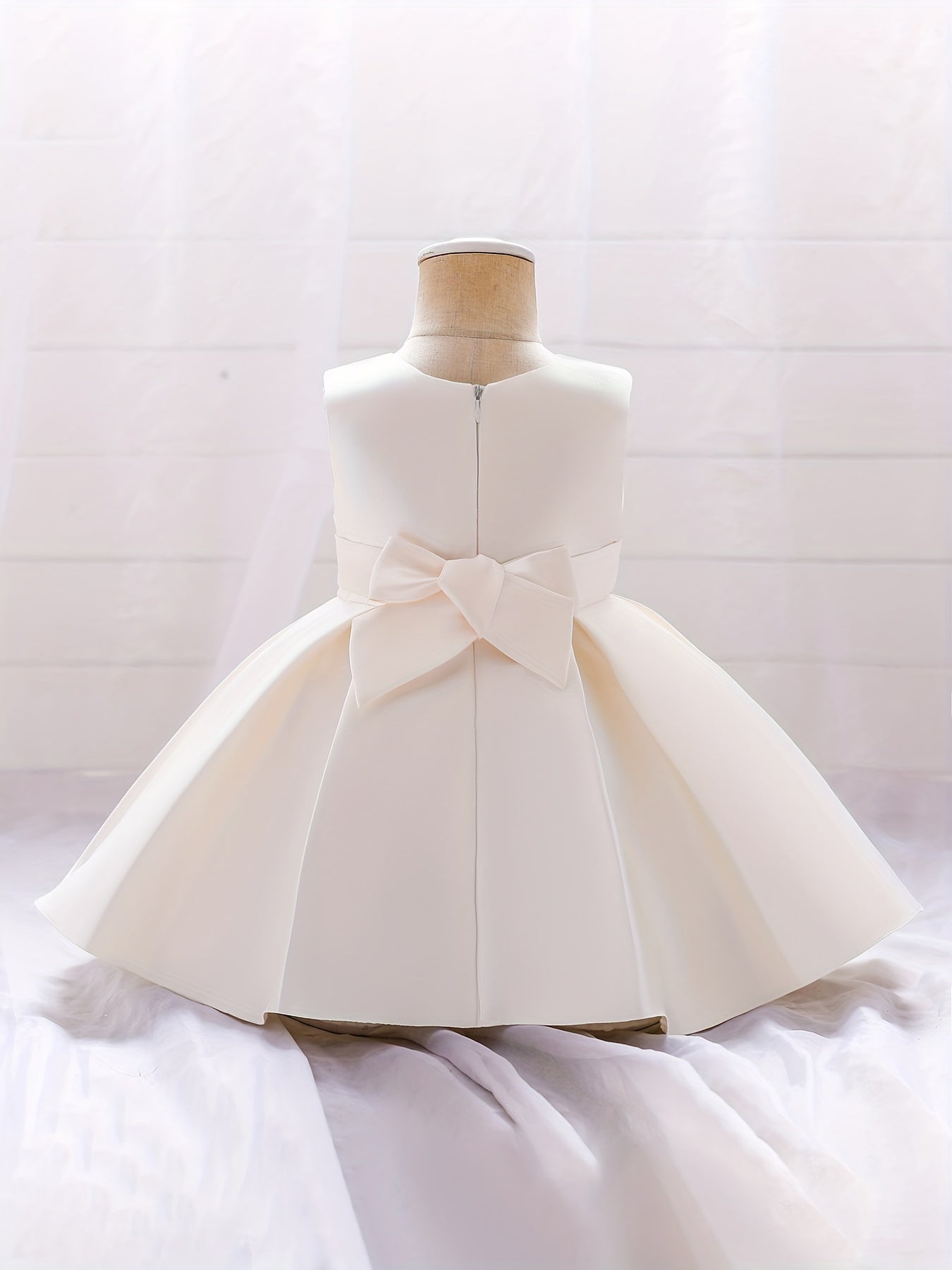 Girls Bow Formal Puffy Dress Princess Infant Toddler Birthday Party