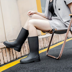 Women's Waterproof High Top Rain Boots Comfortable Non slip Outdoor Boots