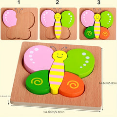 Vibrant Wooden Animal & Vehicle Puzzle Toy