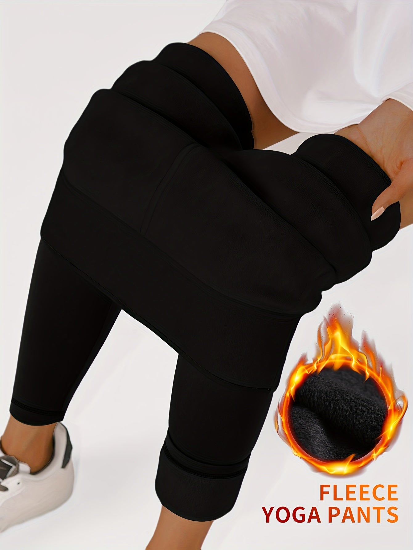 Yoga Fleece Leggings High Elastic Sports Running Warm Leggings