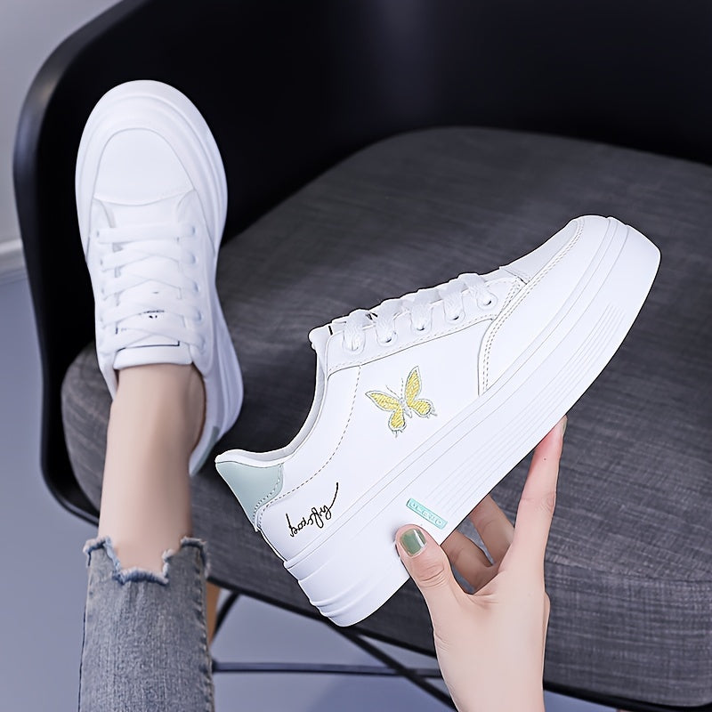 Women's Butterfly Pattern Low Skate Shoes Casual Sneakers