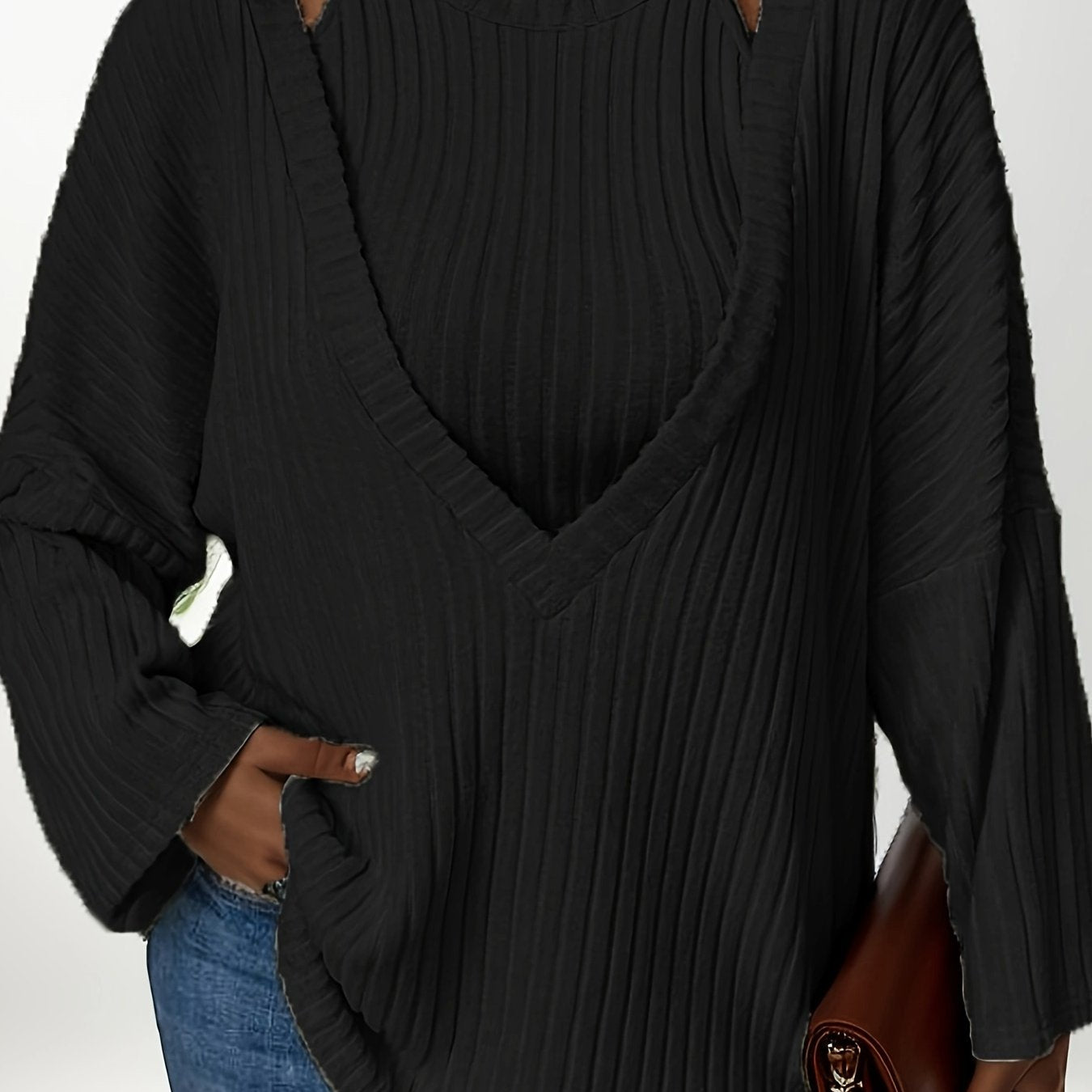 Women Ribbed Knit Top & Cami 2 Piece Set