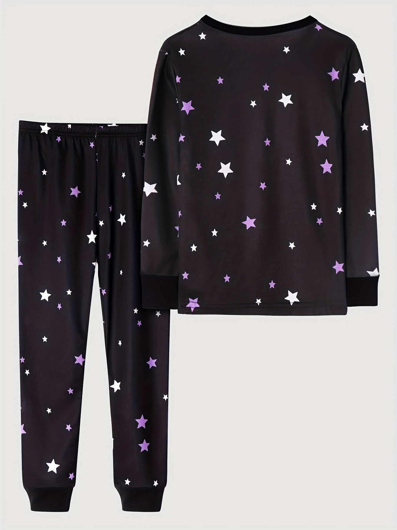 Girls Lounge Wear Long Sleeve Top & Pants 2 Piece Set Star Unicorn Print Pajamas