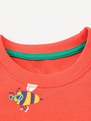 Floral Dinosaur Crew Neck Sweatshirt for Girls
