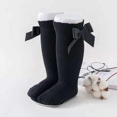 Girls Knee High Socks with Bow Detail