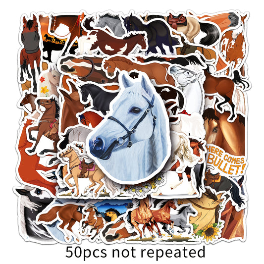 50 Horse Stickers Waterproof Decals for Water Bottles Laptops Phones