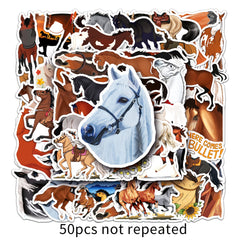 50 Horse Stickers Waterproof Decals for Water Bottles Laptops Phones