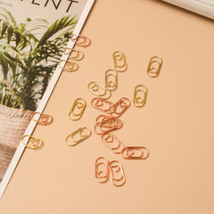 10pcs Rose Gold Love Paper Clip Heart Stationery Bookmark Decoration
