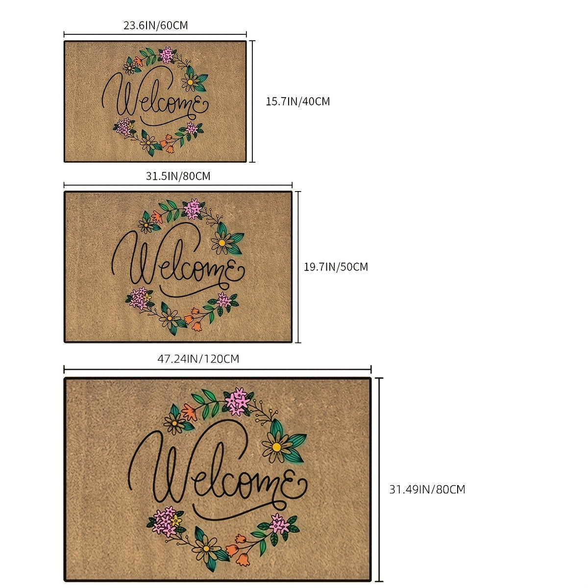 Welcome Mat Front Door Outdoor Entrance Non-slip Mat