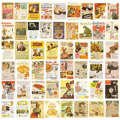 50pcs Retro Magazine Series Stickers for Notebook Luggage Phone