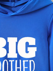 Boy's Big Brother Print Hoodie Casual Hooded Sweatshirt For Fall Winter