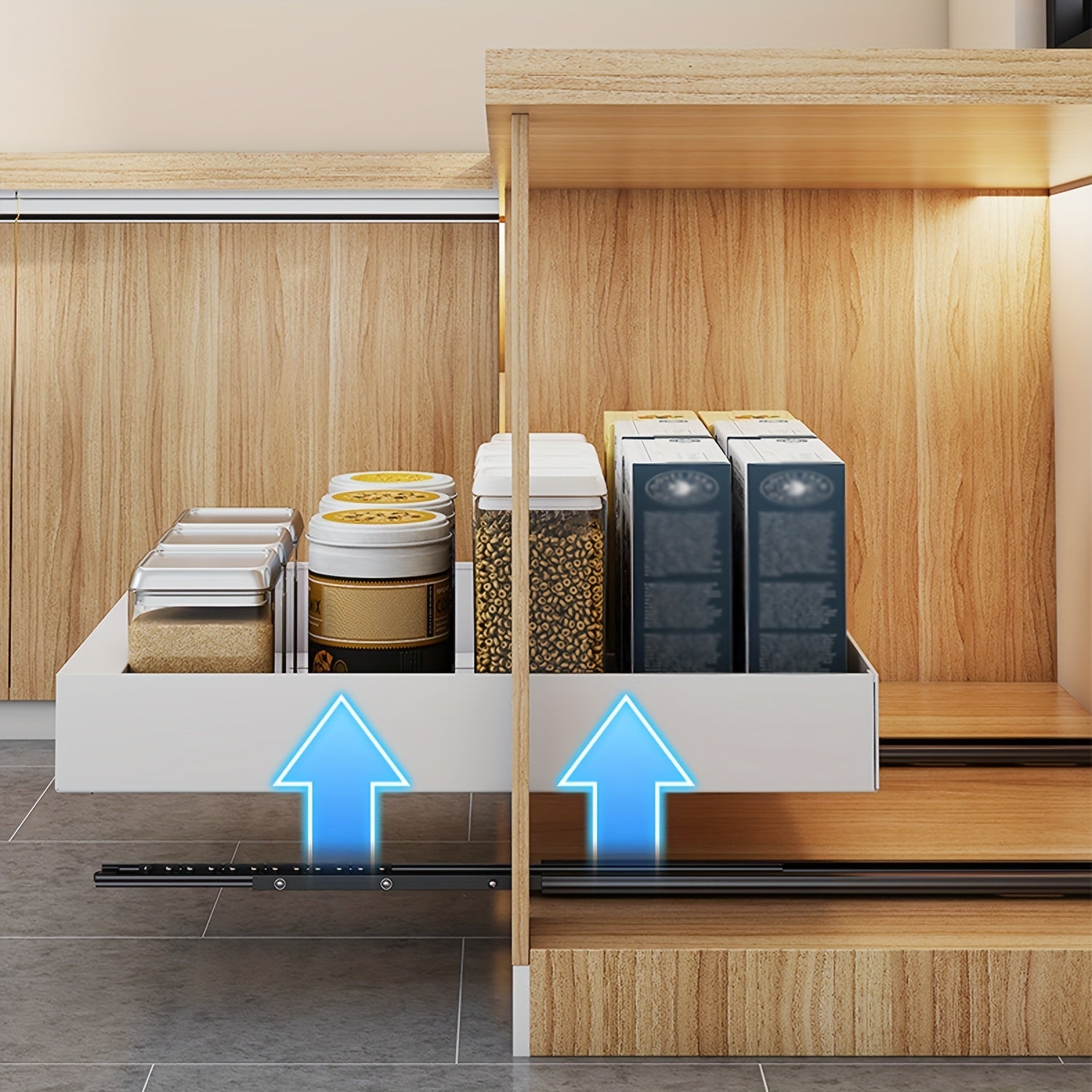 Stainless Steel Pull Out Organizer Cabinet Rack Kitchen Storage
