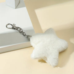 Plush Pentagram Keychain for Women Girls