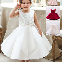 Girls Bow Formal Puffy Dress Princess Infant Toddler Birthday Party