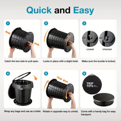 1pc Portable Toilet for Travel Adjustable Height Camping Toilet