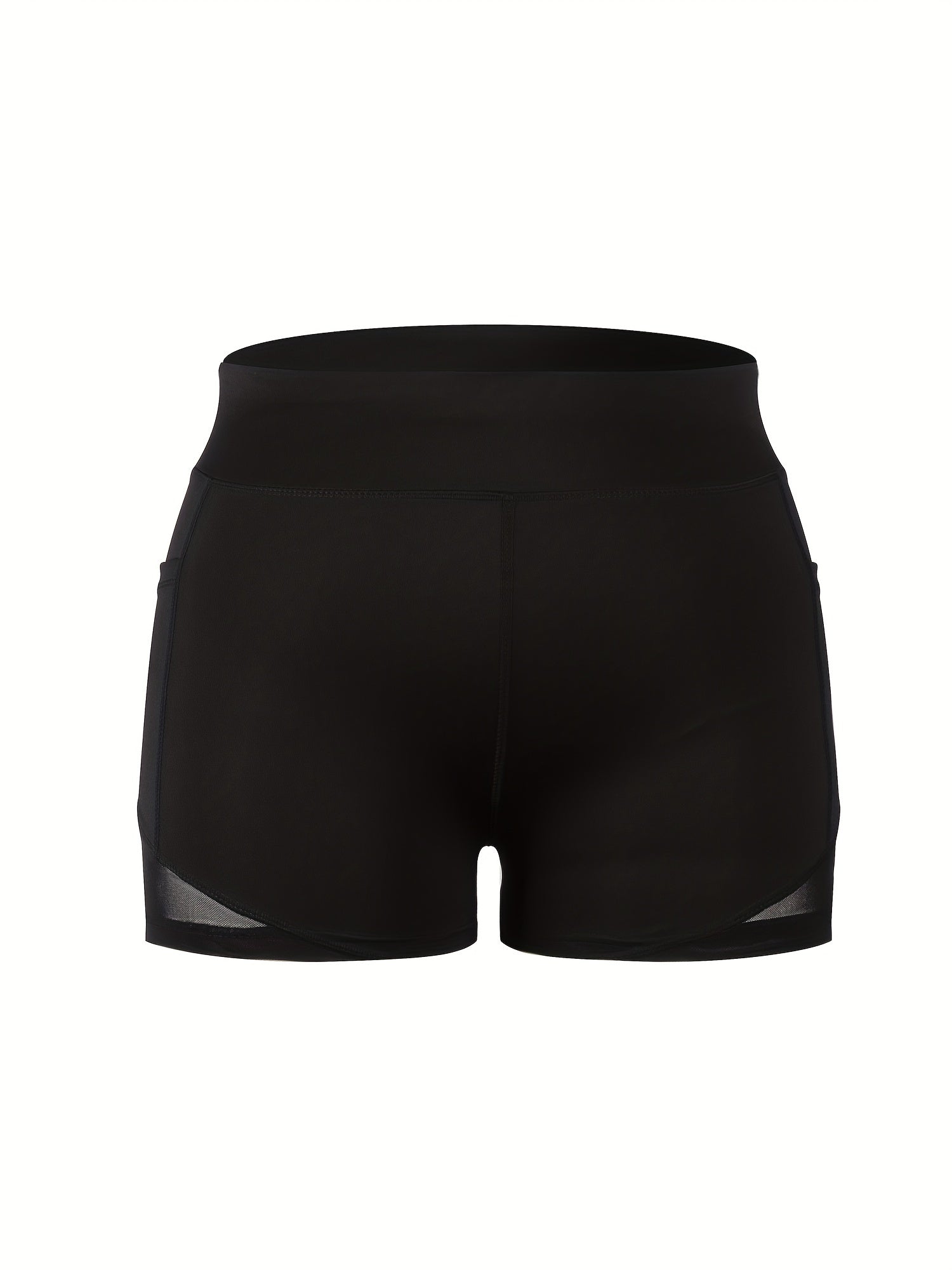 High Rise Skinny Stretch Shorts With Pockets