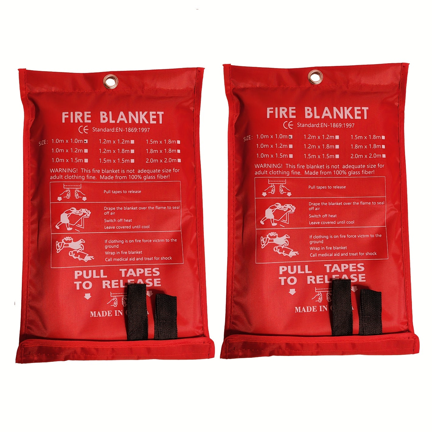 2pcs Fire Blanket Fiberglass Fire Emergency Blanket Suppression Blanket