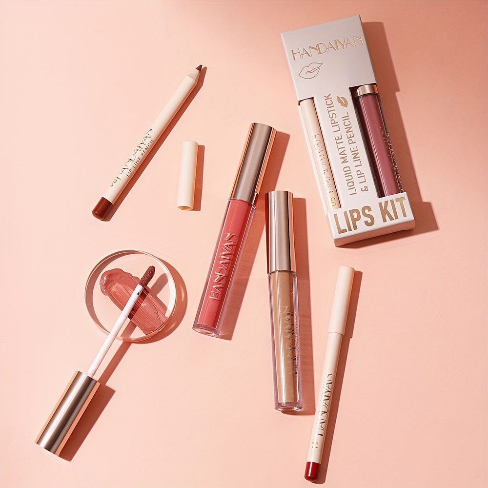 Non Stick Cup Lip Gloss and Lip Liner Combo Set