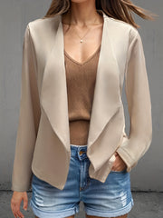 Long Sleeve Open Front Casual Jacket Women's Clothing