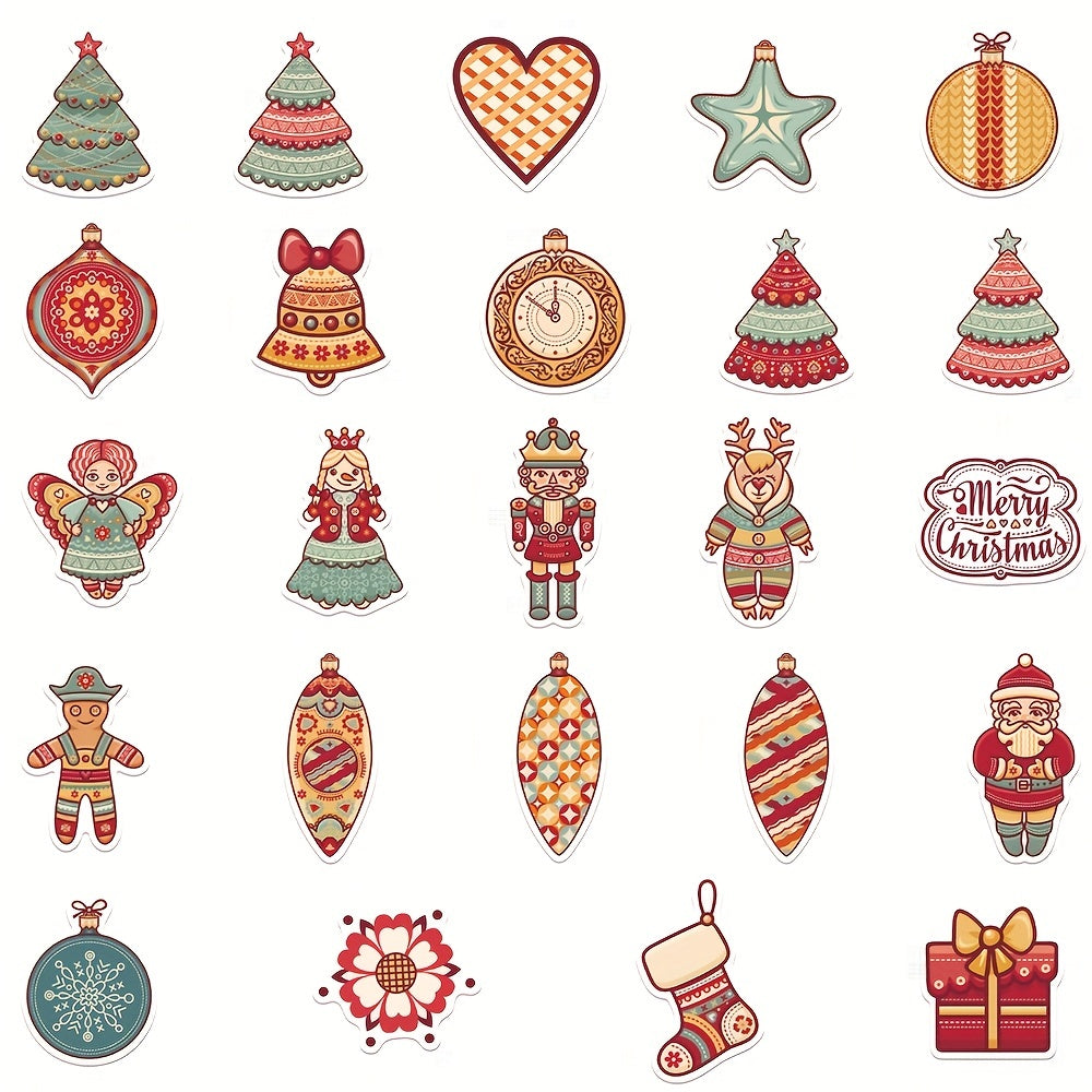 72pcs Cartoon Christmas Stickers Laptop Journal Mobile Phone Case Waterproof