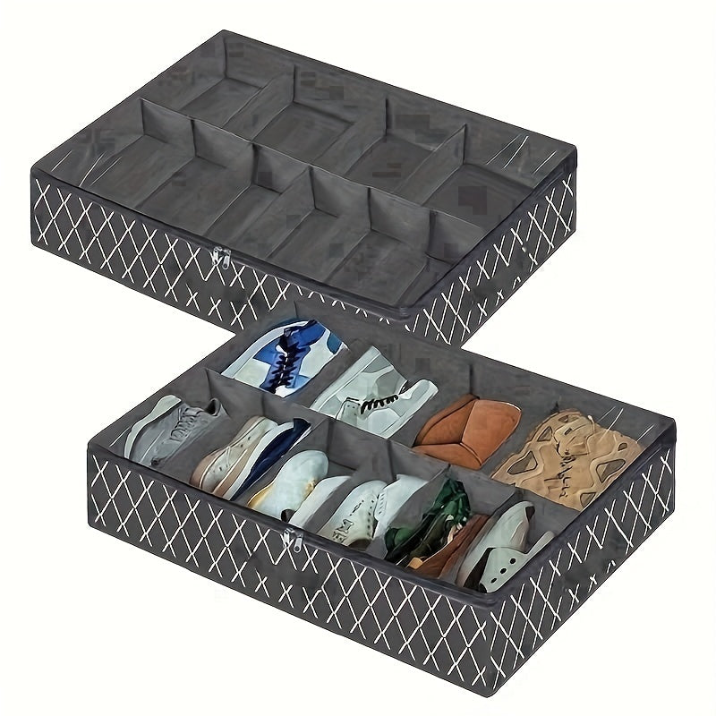 Geometric Pattern Underbed Shoes Bag Dustproof Organizer