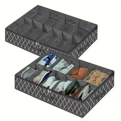 Geometric Pattern Underbed Shoes Bag Dustproof Organizer