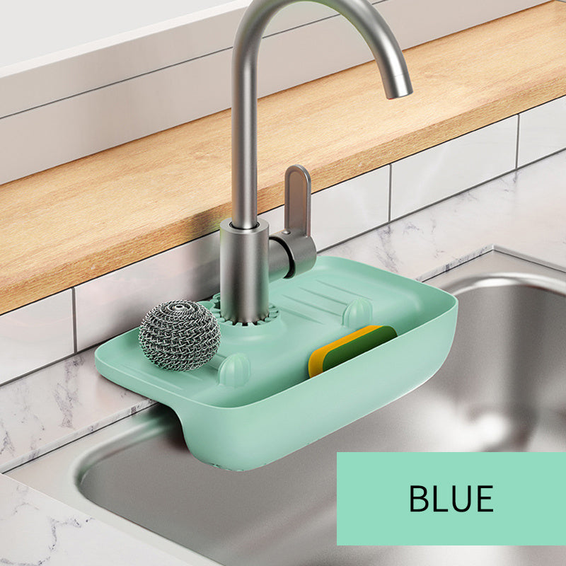 Splash Guard Sink Faucet Drain Rack Fast Drying Mat Drip Catcher Kitchen Storage