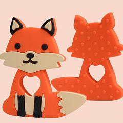 Baby Silicone Teether Fox Chewing Toy Training Molar Stick