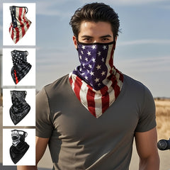 2pcs Ice Slicky Fiber Fabric Face Mask Triangle Scarf Headscarves Sun Protection