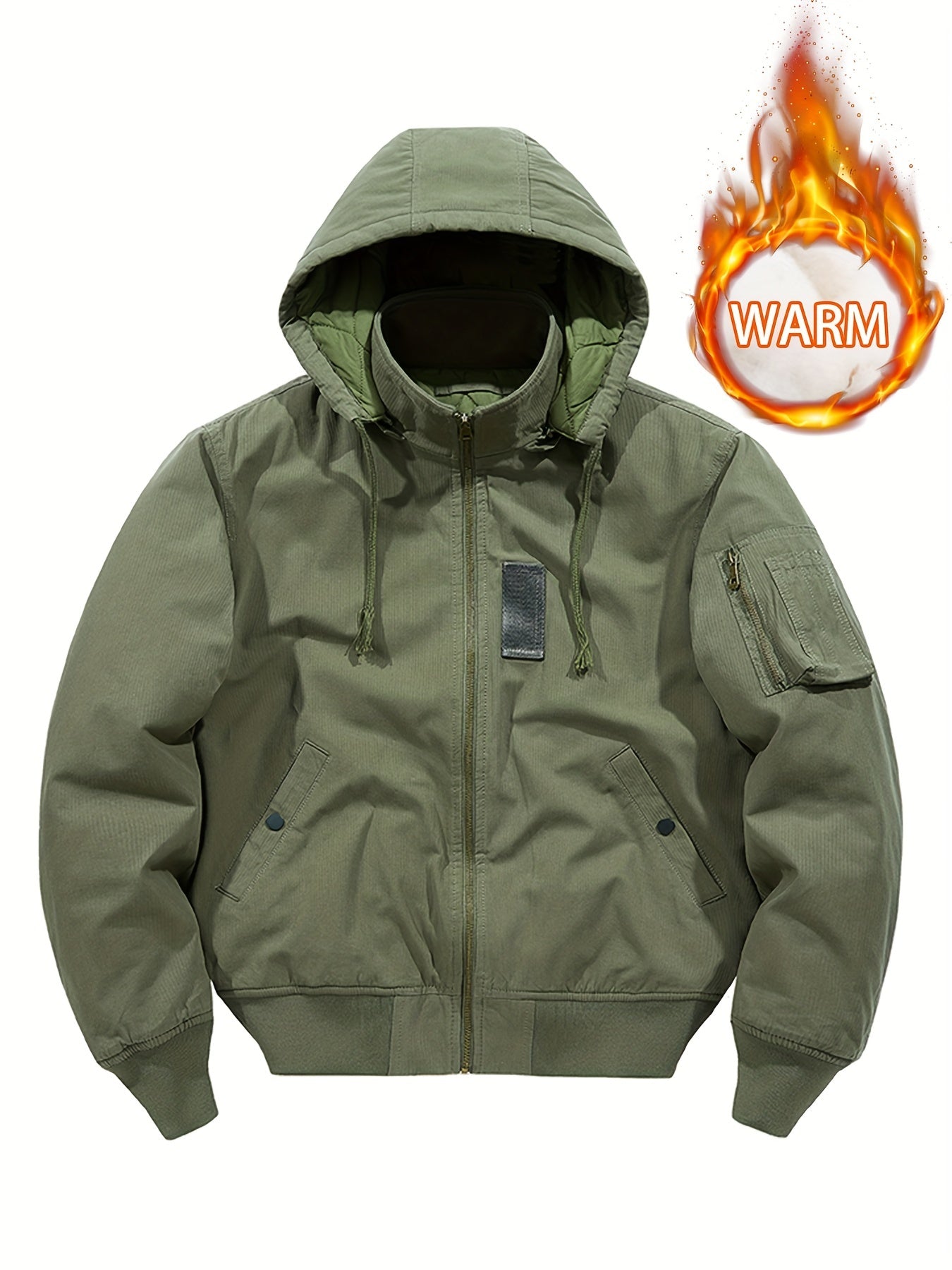 Men's Hooded Soft Shell Jacket Vintage Casual Warm Jacket