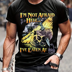 Skull Pattern Print Men's Short Sleeve T-shirt Graphic Tee Men's Summer Clothes