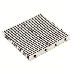 5pcs NdFeB Hardware Strong Magnet 50x10x5mm Square Two Holes