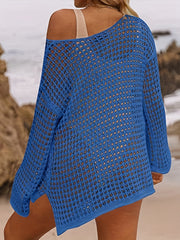 Crochet Hollow Out Split Side Cover Up Dress