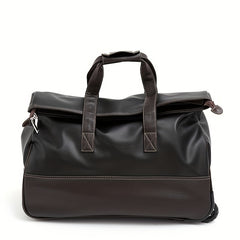 Waterproof PU Leather Rolling Travel Bag Large Capacity Handbag