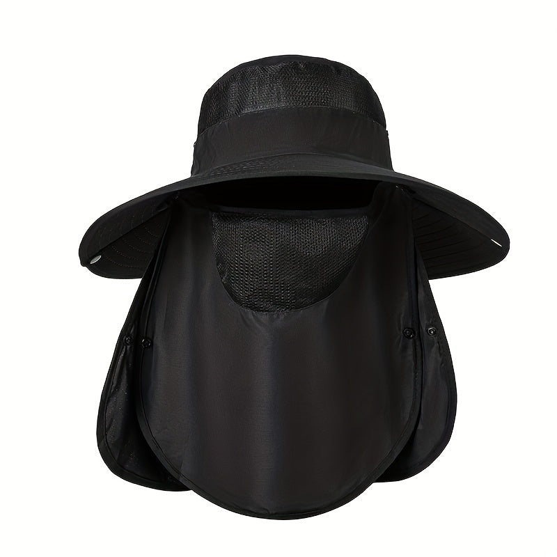 Outdoor Sunscreen Anti-mosquito Hat w/ Facecover for Camping Hiking Fishing