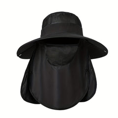 Outdoor Sunscreen Anti-mosquito Hat w/ Facecover for Camping Hiking Fishing