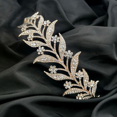 Crystal Leaf Alloy Crown Tiara Headdress Bridal Hair Jewelry