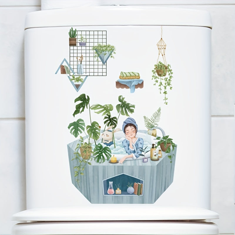 Waterproof Home Decor Toilet Sticker - Removable PVC Sticker