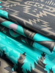 Vintage Ethnic Print Kangaroo Pocket Hoodie