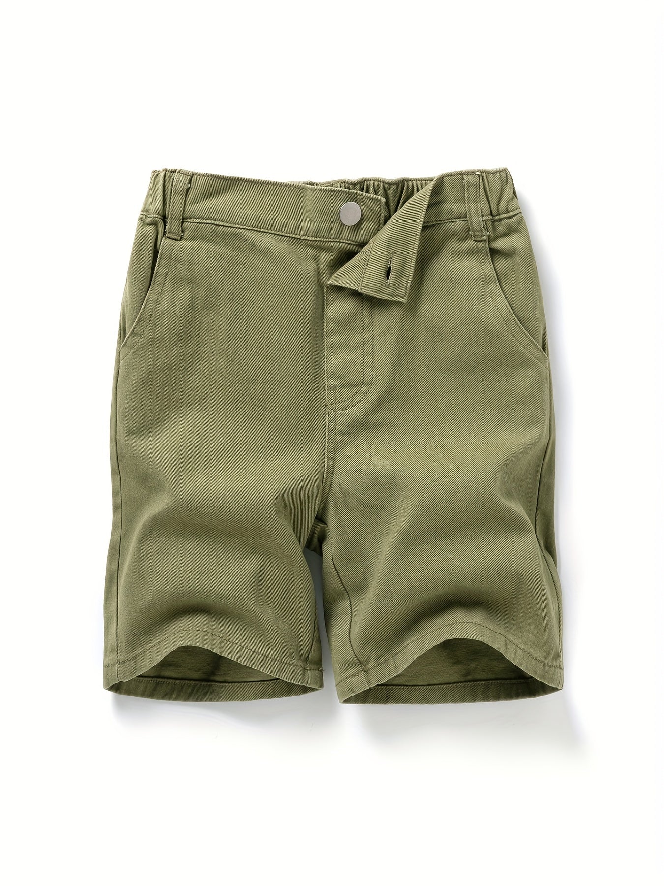 Boys Army Green Shorts with Pockets for Spring and Summer