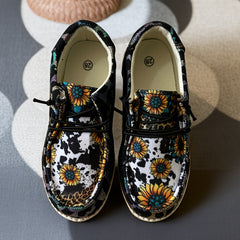 Girl's Flower Slip On Loafer Shoes - Non Slip Casual Sneakers