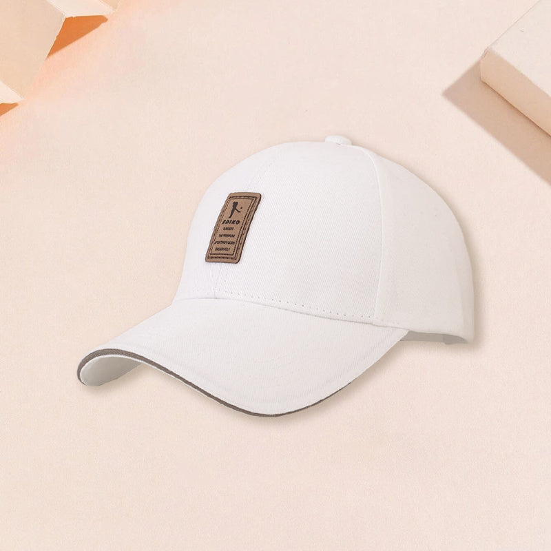 Men's Leather Label Baseball Cap