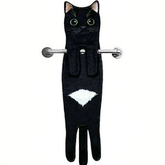 Cat Pattern Hanging Towel, Funny Decorative Fingertip Towel