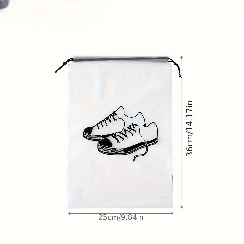 5pcs Portable Shoe Drawstring Storage Bag Dust Proof Shoe Packing Bag