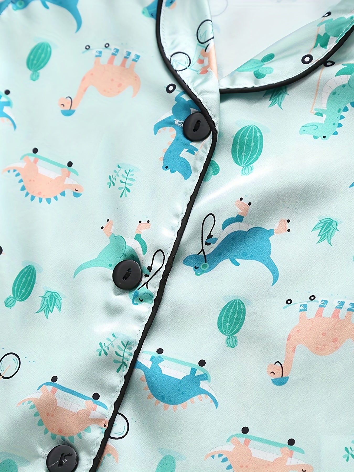 Boys Dino Pajama Set Short Sleeves & Bottoms Comfortable Homewear